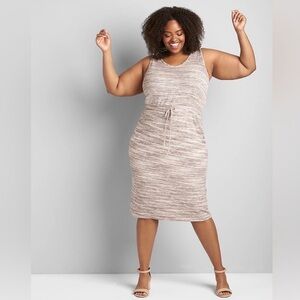 Lane Bryant Multicolored Jersey Sleeveless Tie Waist Midi Dress Size 22/24